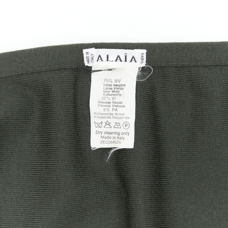 Alaia vintage ALAIA dark green wool blend pleated hem wrap flared skirt FR40 M Size 28" / US 6 / IT 42 - 9 Thumbnail
