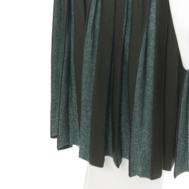 Alaia vintage ALAIA dark green wool blend pleated hem wrap flared skirt FR40 M Size 28" / US 6 / IT 42 - 2 Thumbnail