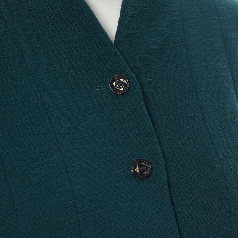 Karl Lagerfeld vintage KARL LAGERFELD green wool graphic button paneled blazer jacket FR36 Size M / US 6-8 / IT 42-44 - 2 Thumbnail