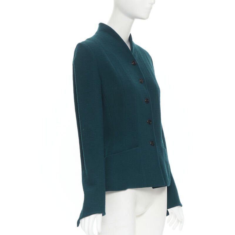 Karl Lagerfeld vintage KARL LAGERFELD green wool graphic button paneled blazer jacket FR36 Size M / US 6-8 / IT 42-44 - 4 Thumbnail