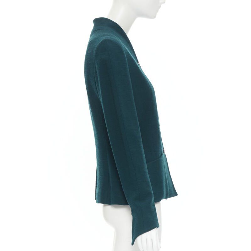 Karl Lagerfeld vintage KARL LAGERFELD green wool graphic button paneled blazer jacket FR36 Size M / US 6-8 / IT 42-44 - 5 Thumbnail
