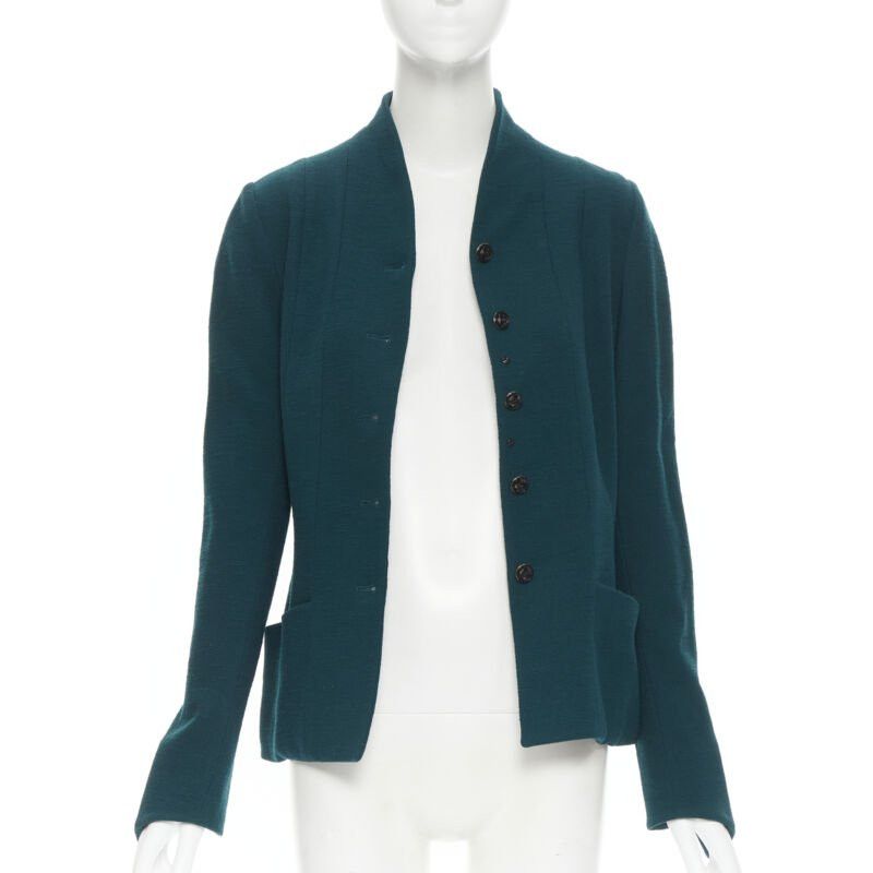 Karl Lagerfeld vintage KARL LAGERFELD green wool graphic button paneled blazer jacket FR36 Size M / US 6-8 / IT 42-44 - 3 Thumbnail