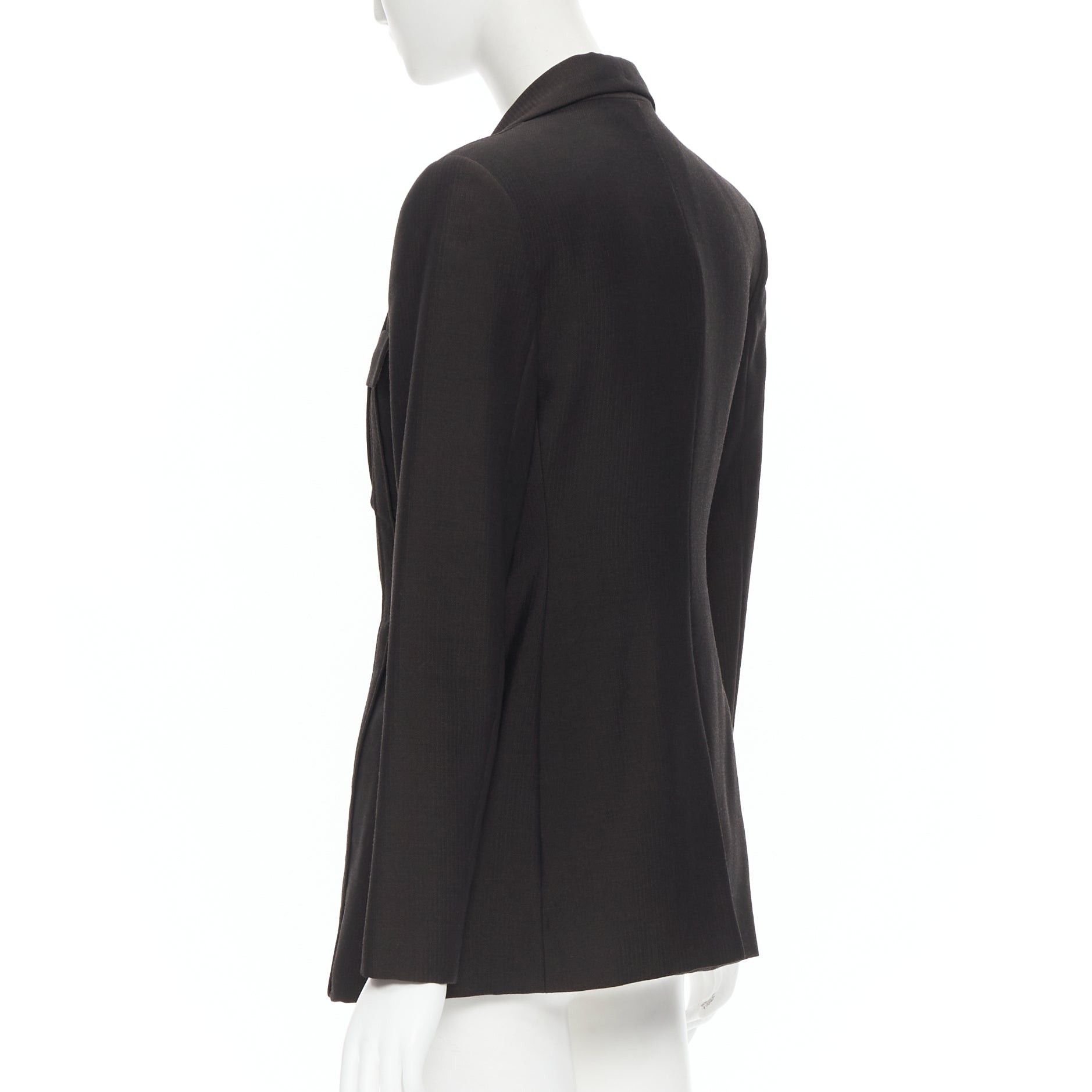 Gucci vintage GUCCI TOM FORD 1996 brown wool mohair dart front blazer pant set IT42 M Size 28" / US 6 / IT 42 - 7 Thumbnail