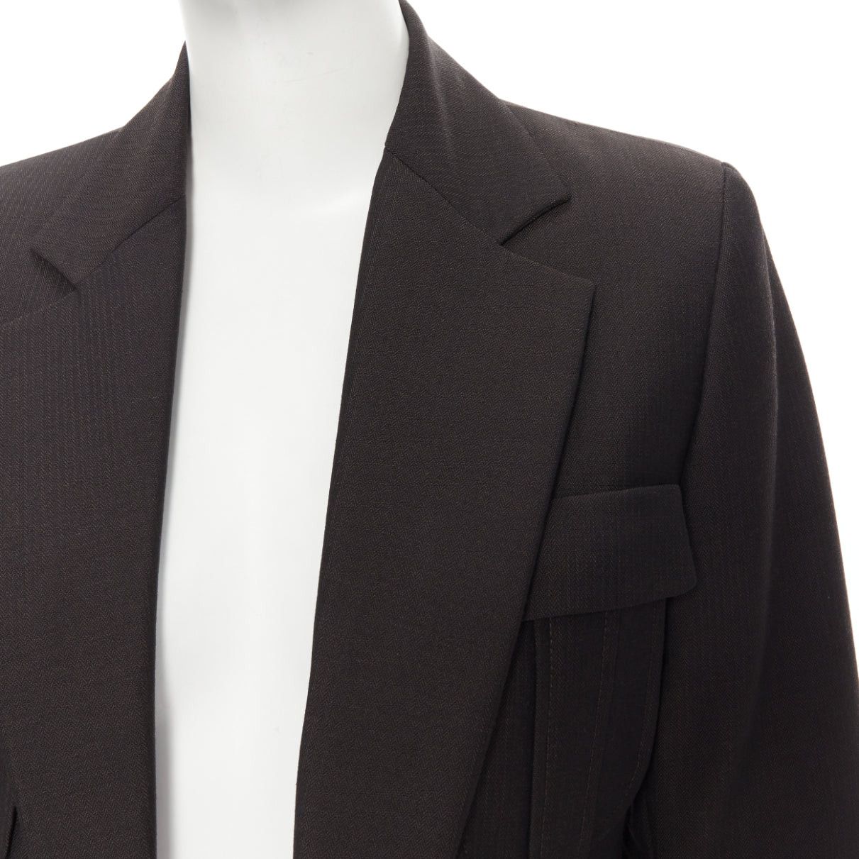 Gucci vintage GUCCI TOM FORD 1996 brown wool mohair dart front blazer pant set IT42 M Size 28" / US 6 / IT 42 - 8 Thumbnail