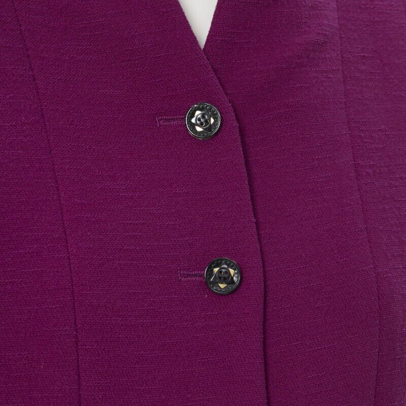 Karl Lagerfeld vintage KARL LAGERFELD purple wool graphic button paneled blazer skirt suit FR36 Size XS / US 0-2 / IT 36-38 - 2 Thumbnail