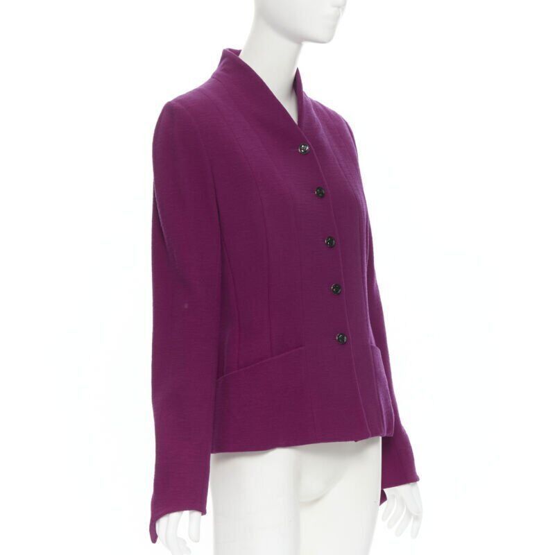 Karl Lagerfeld vintage KARL LAGERFELD purple wool graphic button paneled blazer skirt suit FR36 Size XS / US 0-2 / IT 36-38 - 4 Thumbnail