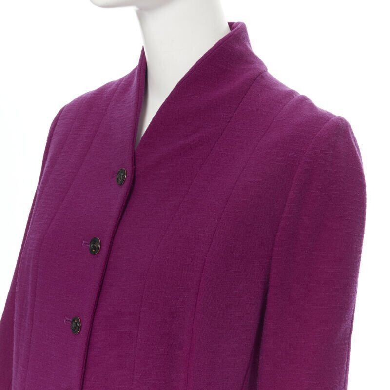 Karl Lagerfeld vintage KARL LAGERFELD purple wool graphic button paneled blazer skirt suit FR36 Size XS / US 0-2 / IT 36-38 - 8 Thumbnail