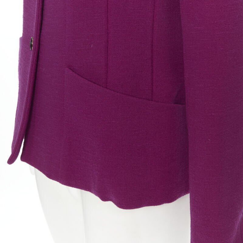 Karl Lagerfeld vintage KARL LAGERFELD purple wool graphic button paneled blazer skirt suit FR36 Size XS / US 0-2 / IT 36-38 - 9 Thumbnail