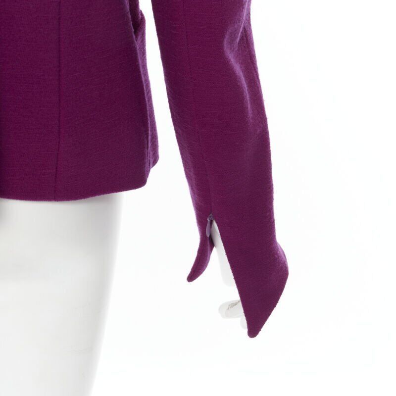 Karl Lagerfeld vintage KARL LAGERFELD purple wool graphic button paneled blazer skirt suit FR36 Size XS / US 0-2 / IT 36-38 - 10 Thumbnail