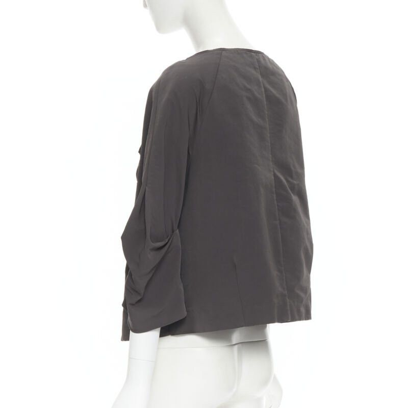 Marni MARNI grey polyester open front pinched sleeve rounded cocoon jacket IT44 Size M / US 6-8 / IT 42-44 - 6 Thumbnail