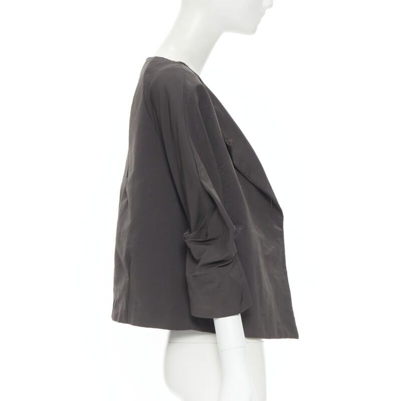 Marni MARNI grey polyester open front pinched sleeve rounded cocoon jacket IT44 Size M / US 6-8 / IT 42-44 - 4 Thumbnail
