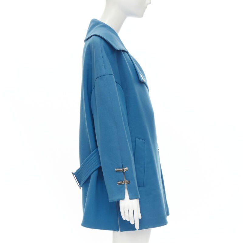 Claude Montana CLAUDE MONTANA 1991 Vintage blue wool metal clasp button oversize coat IT42 M Size M / US 6-8 / IT 42-44 - 4 Thumbnail