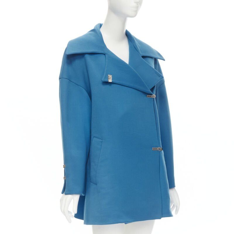 Claude Montana CLAUDE MONTANA 1991 Vintage blue wool metal clasp button oversize coat IT42 M Size M / US 6-8 / IT 42-44 - 3 Thumbnail
