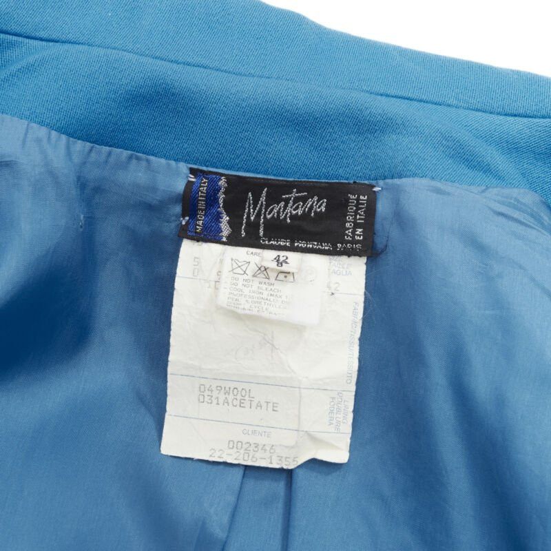Claude Montana CLAUDE MONTANA 1991 Vintage blue wool metal clasp button oversize coat IT42 M Size M / US 6-8 / IT 42-44 - 8 Thumbnail