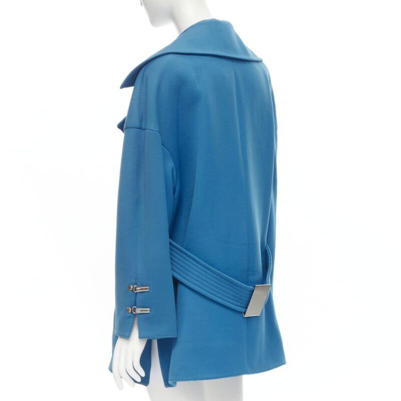 Claude Montana CLAUDE MONTANA 1991 Vintage blue wool metal clasp button oversize coat IT42 M Size M / US 6-8 / IT 42-44 - 6 Thumbnail