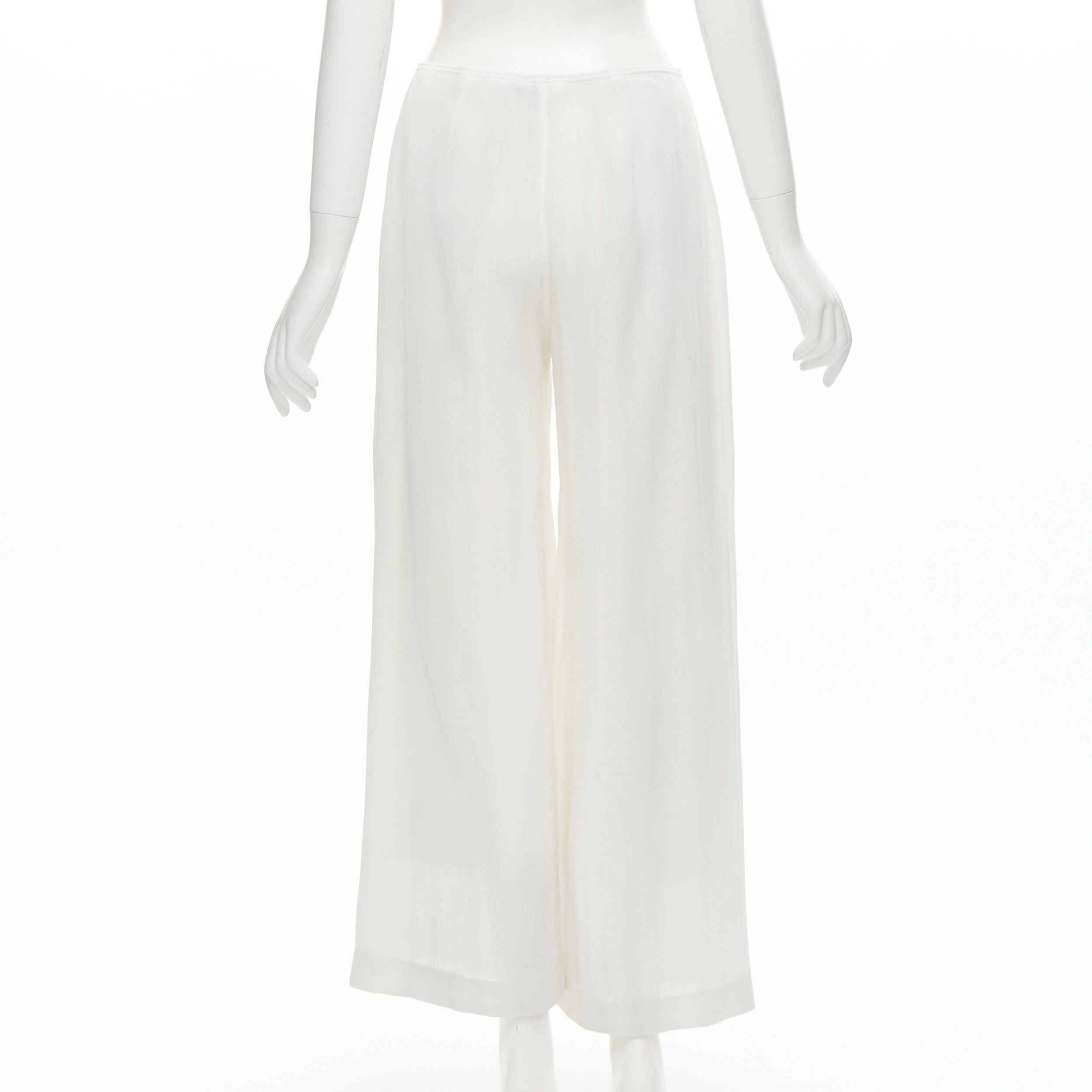 Other MARIOT CHANET white textured logo button fitted blazer wide leg pants IT42 M Size 28" / US 6 / IT 42 - 10 Thumbnail