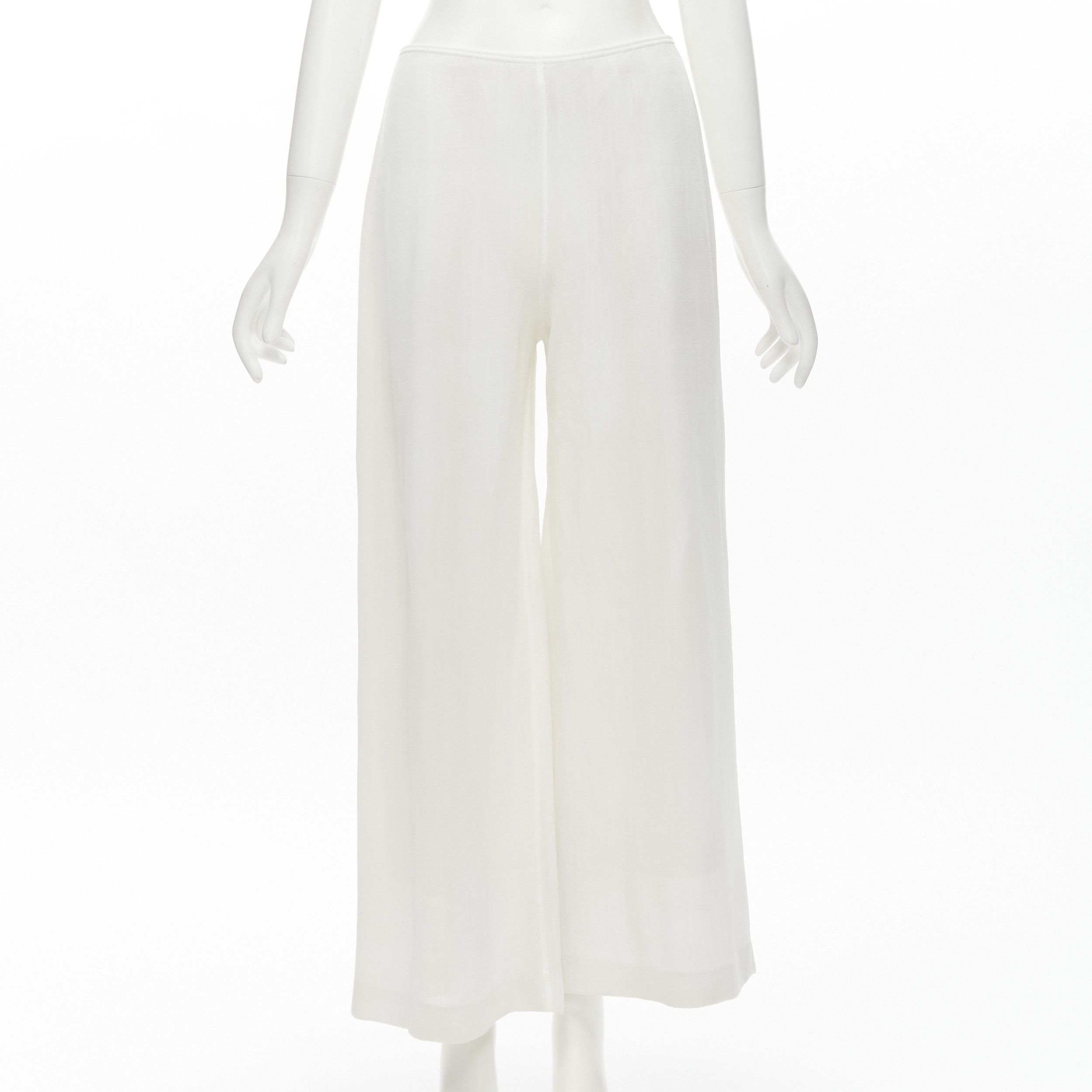 Other MARIOT CHANET white textured logo button fitted blazer wide leg pants IT42 M Size 28" / US 6 / IT 42 - 9 Thumbnail