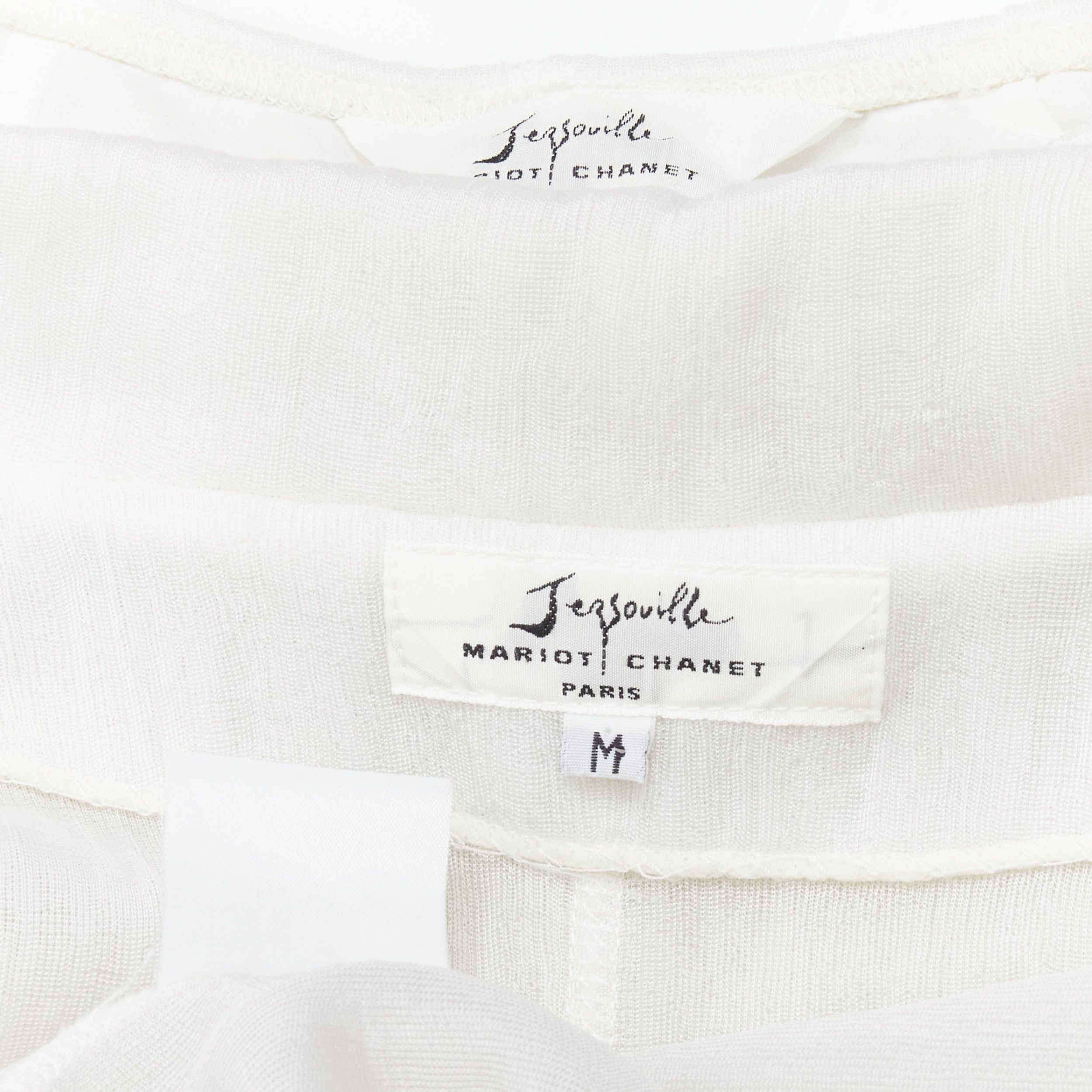 Other MARIOT CHANET white textured logo button fitted blazer wide leg pants IT42 M Size 28" / US 6 / IT 42 - 11 Thumbnail