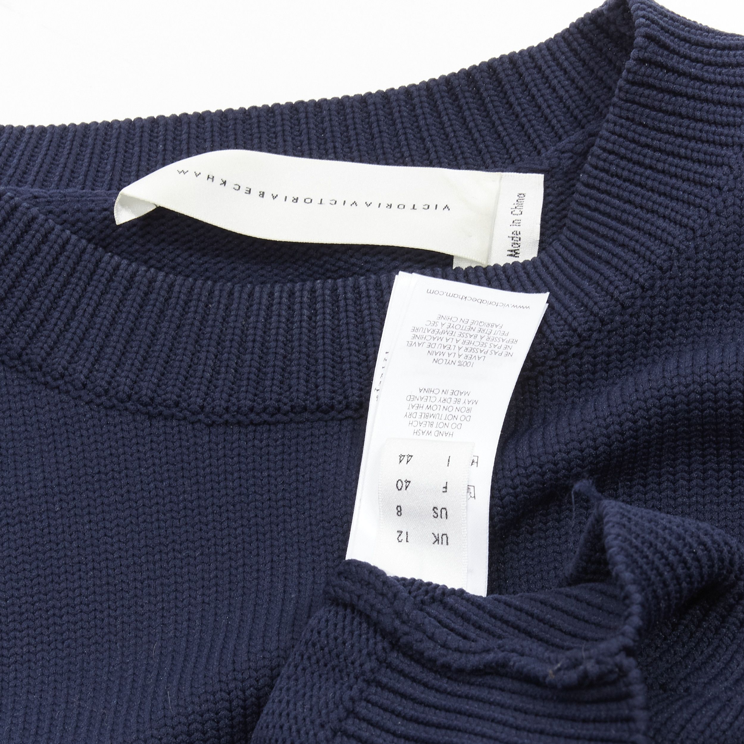 Victoria Beckham VICTORIA BECKHAM VVB navy blue ruffle sleeve pullover crew sweatshirt UK12 L Size M / US 6-8 / IT 42-44 - 8 Thumbnail