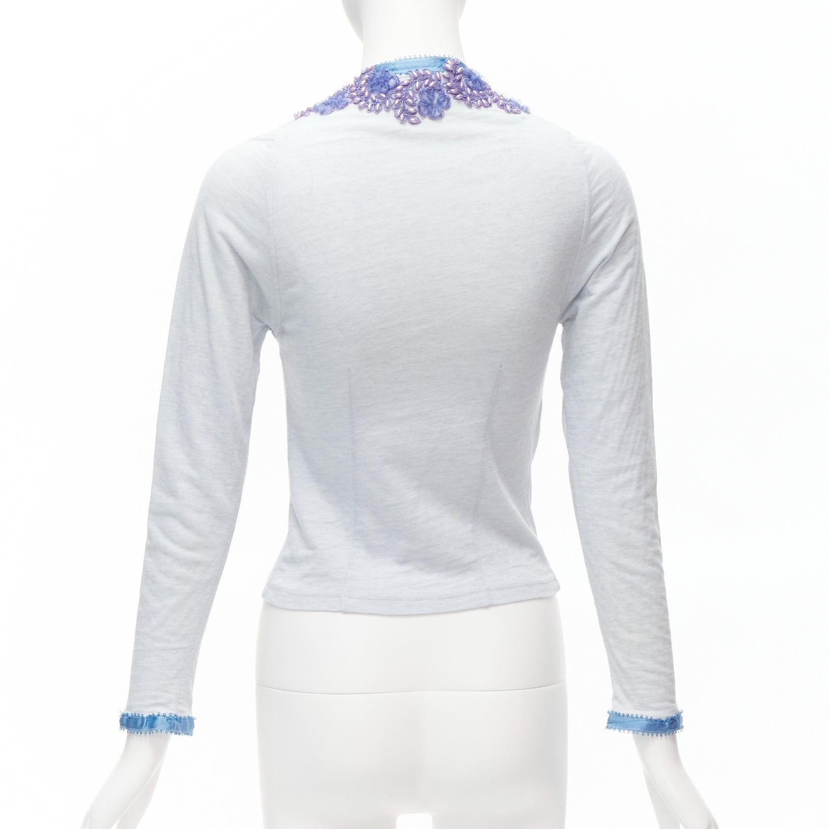 Voyage VOYAGE INVEST IN THE ORIGINAL LONDON purple embellishment trim cotton blend cardigan L Size M / US 6-8 / IT 42-44 - 6 Thumbnail