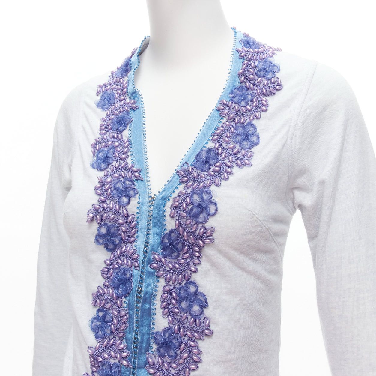 Voyage VOYAGE INVEST IN THE ORIGINAL LONDON purple embellishment trim cotton blend cardigan L Size M / US 6-8 / IT 42-44 - 8 Thumbnail