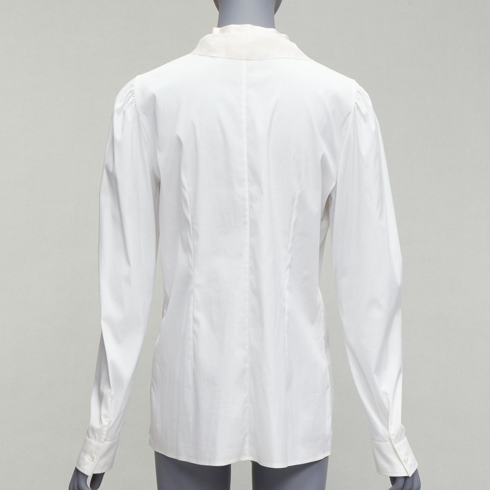 Dolce & Gabbana DOLCE GABBANA ivory lace ruffle collar long sleeve fitted dress shirt IT46 XL Size L / US 10 / IT 46 - 5 Thumbnail