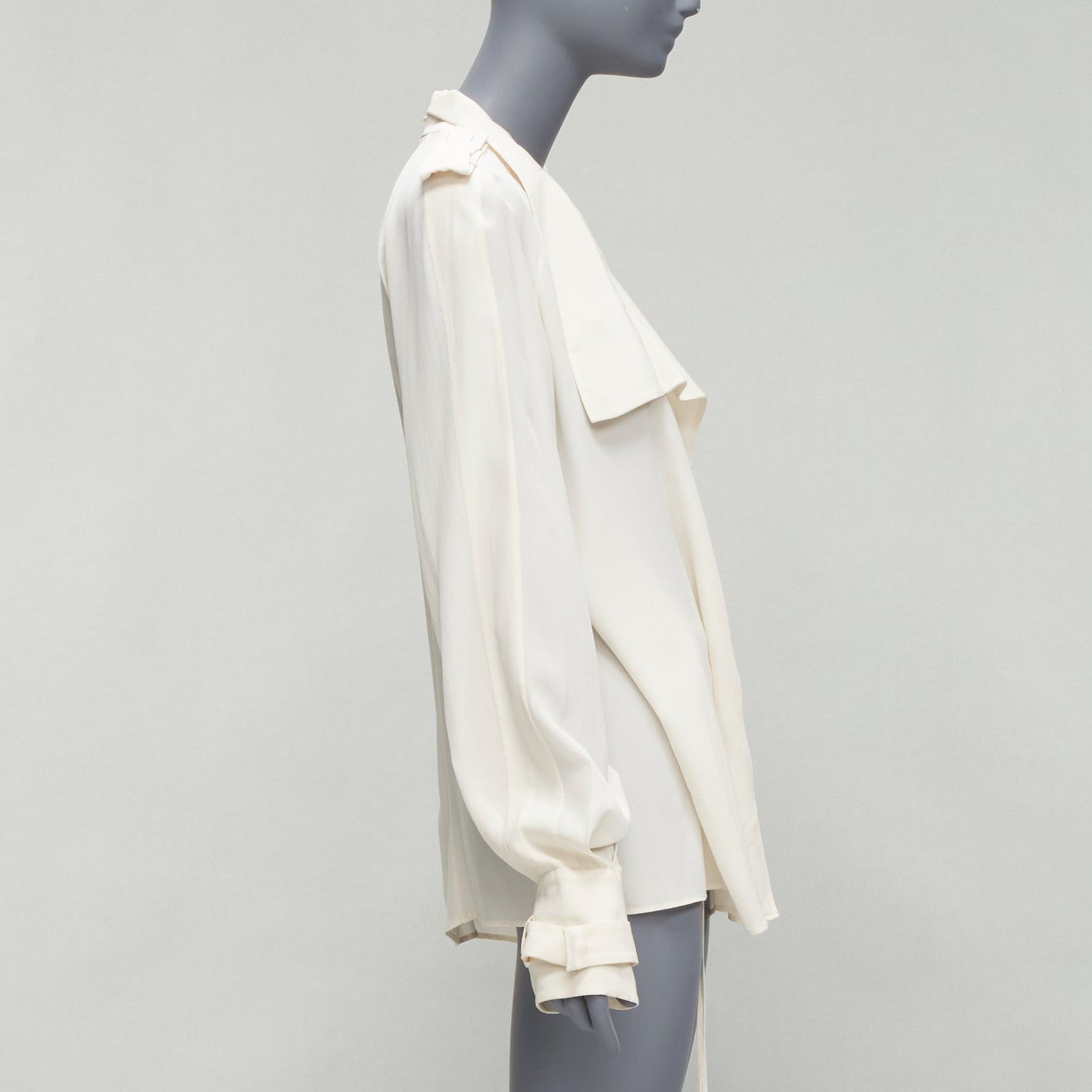 Tom Ford TOM FORD 100% silk ivory trench detail light flowy jacket IT42 M Size M / US 6-8 / IT 42-44 - 4 Thumbnail