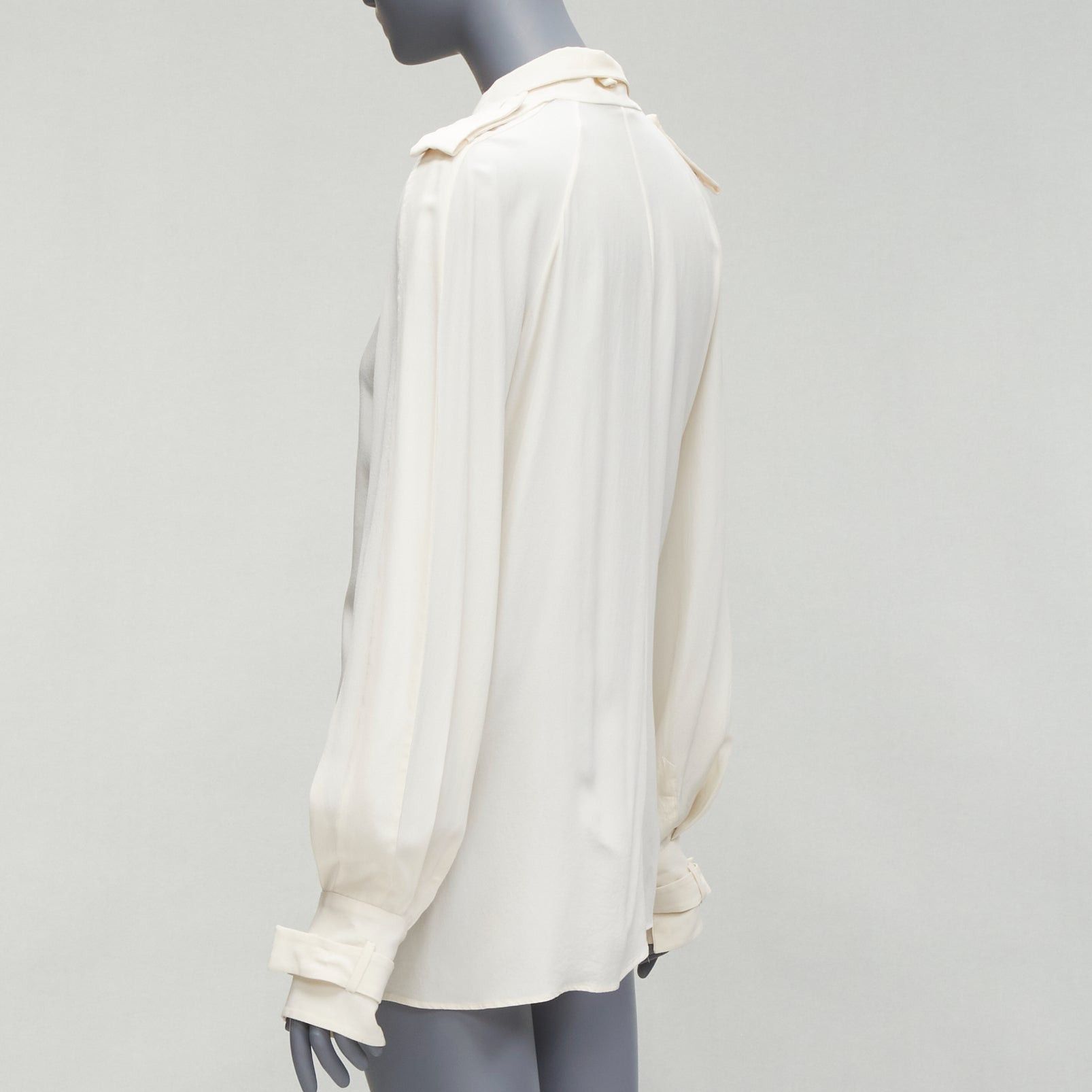Tom Ford TOM FORD 100% silk ivory trench detail light flowy jacket IT42 M Size M / US 6-8 / IT 42-44 - 6 Thumbnail