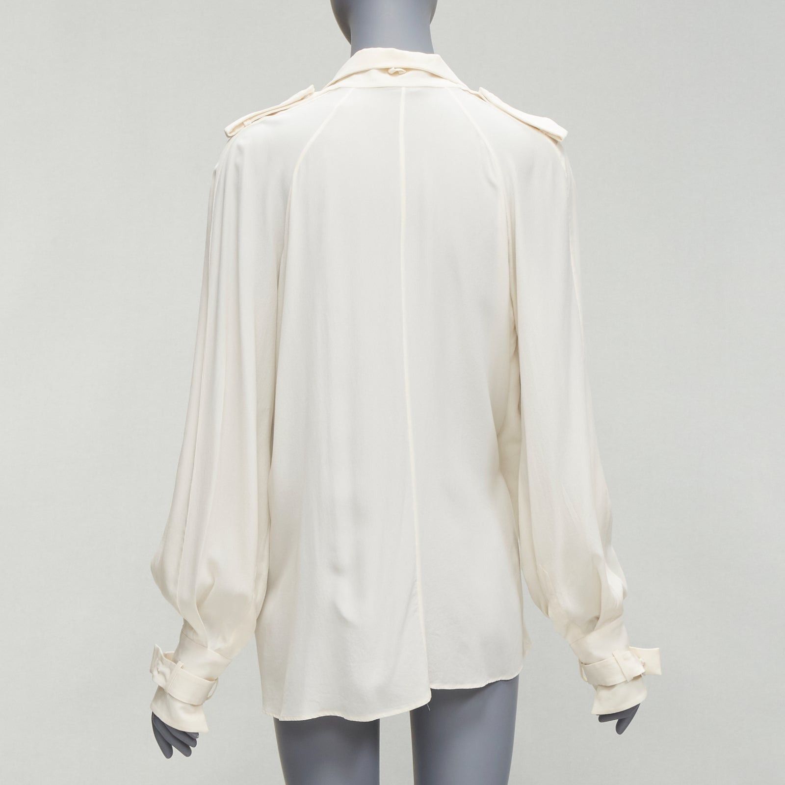 Tom Ford TOM FORD 100% silk ivory trench detail light flowy jacket IT42 M Size M / US 6-8 / IT 42-44 - 5 Thumbnail