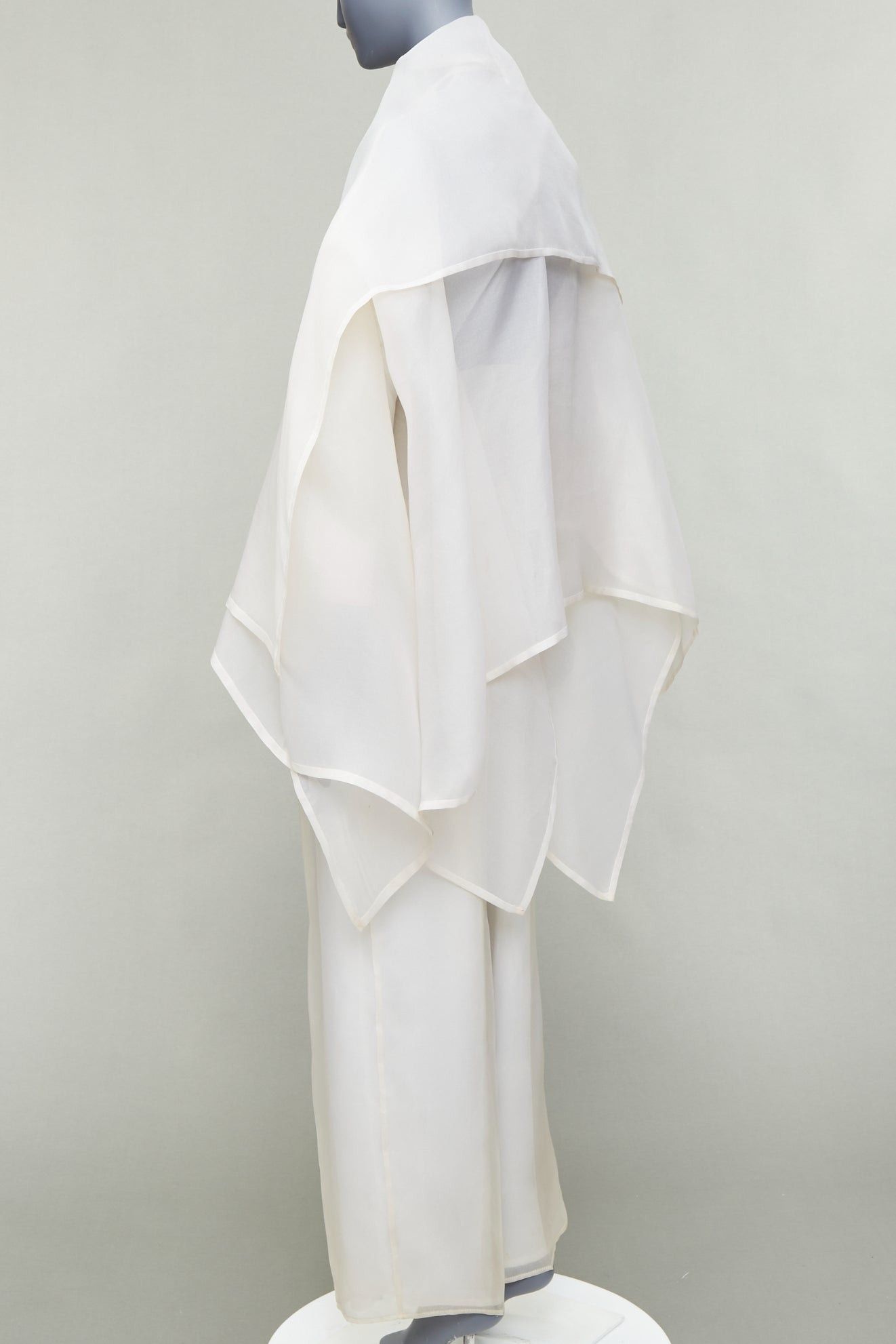 Dolce & Gabbana rare DOLCE GABBANA Vintage ivory silk oversized coat wide leg crop pants suit IT40 S Size 28" / US 6 / IT 42 - 5 Thumbnail
