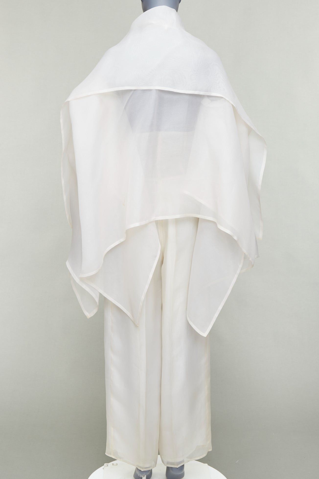 Dolce & Gabbana rare DOLCE GABBANA Vintage ivory silk oversized coat wide leg crop pants suit IT40 S Size 28" / US 6 / IT 42 - 4 Thumbnail