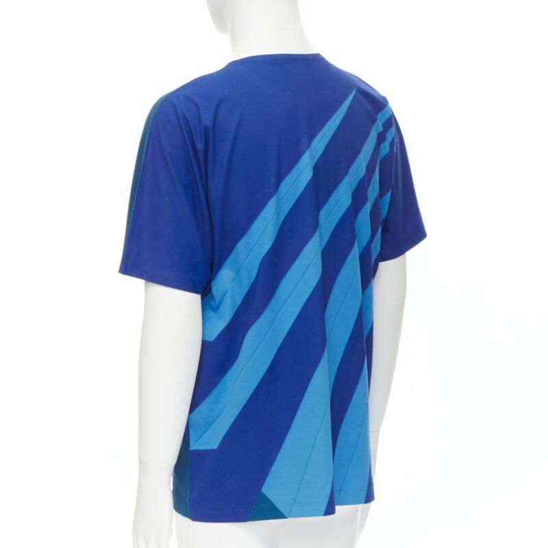 Issey Miyake ISSEY MIYAKE MEN blue bonded pleat graphic print tshirt M Size US M / EU 48-50 / 2 - 6 Thumbnail