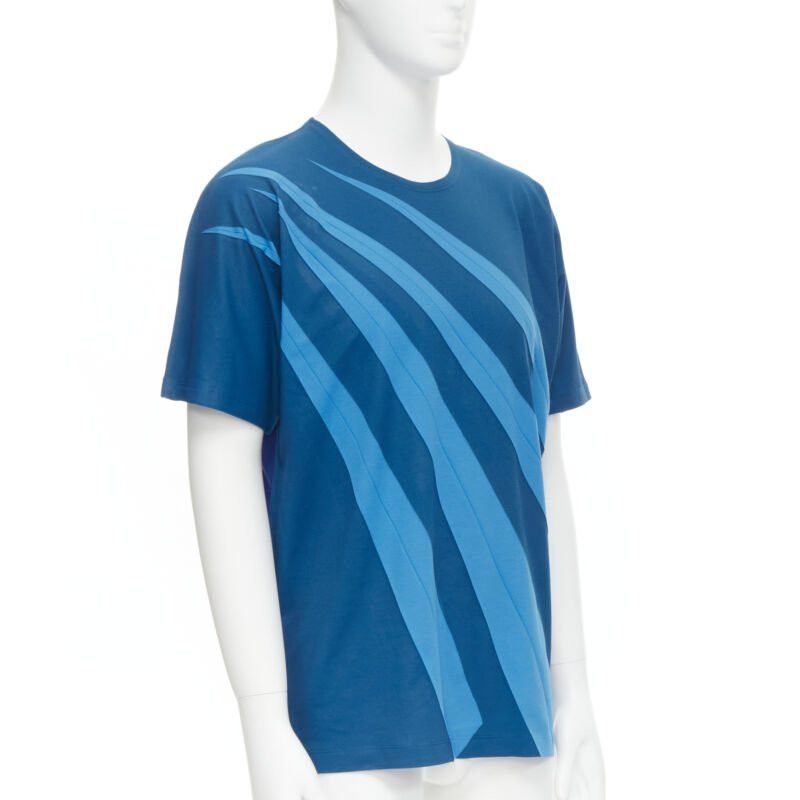 Issey Miyake ISSEY MIYAKE MEN blue bonded pleat graphic print tshirt M Size US M / EU 48-50 / 2 - 3 Thumbnail