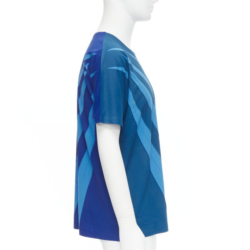 Issey Miyake ISSEY MIYAKE MEN blue bonded pleat graphic print tshirt M Size US M / EU 48-50 / 2 - 4 Thumbnail