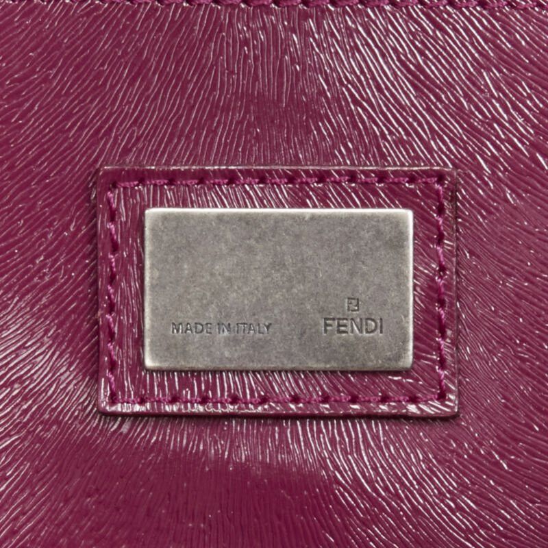 Fendi rare FENDI Peekaboo grey wool burgundy textured leather shoulder satchel bag Size ONE SIZE - 11 Thumbnail