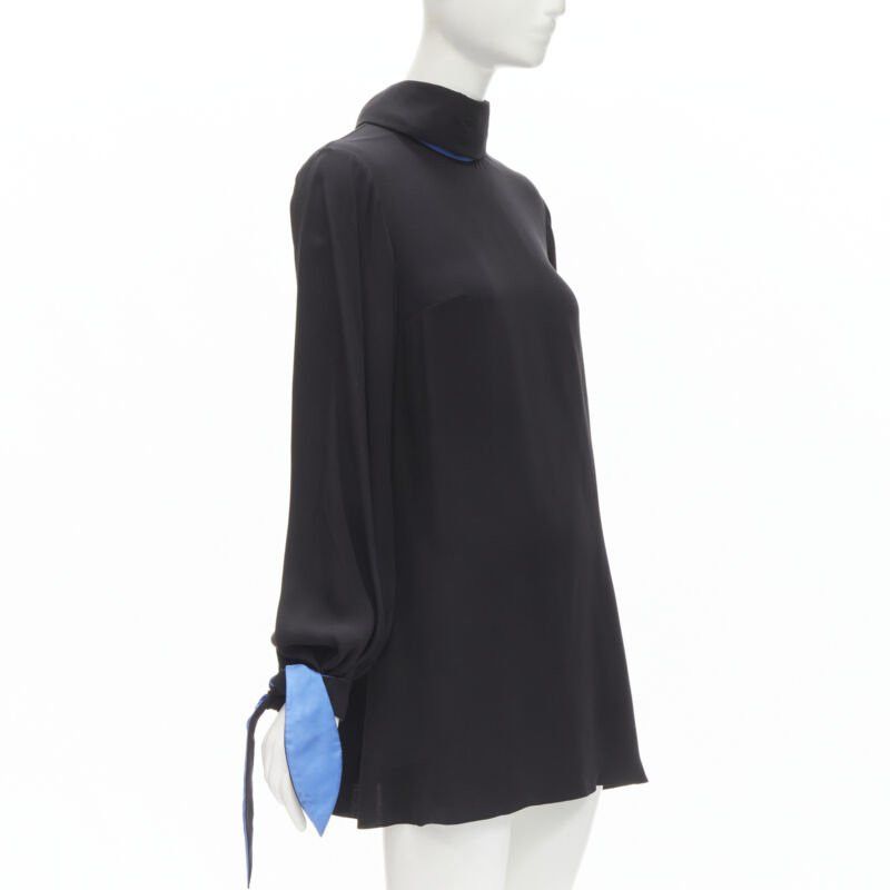 ROKSANDA ROKSANDA 100% silk black blue bow tie cuff tunic dress UK8 S Size S / US 4 / IT 40 - 3 Thumbnail