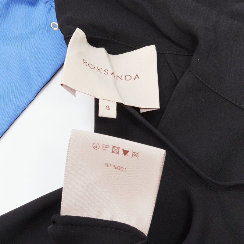 ROKSANDA ROKSANDA 100% silk black blue bow tie cuff tunic dress UK8 S Size S / US 4 / IT 40 - 9 Thumbnail