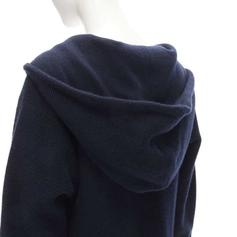 Chanel CHANEL 100% cashmere navy silver CC zip up hooded sweater FR34 XS Size XS / US 0-2 / IT 36-38 - 10 Thumbnail