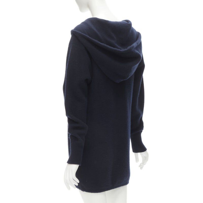 Chanel CHANEL 100% cashmere navy silver CC zip up hooded sweater FR34 XS Size XS / US 0-2 / IT 36-38 - 7 Thumbnail