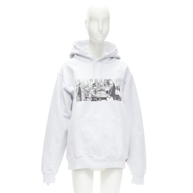 Supreme SUPREME Mike Kelley Franklin Signing Treaty of Alliance grey fleece hoodie L Size L / US 10 / IT 46 - 11 Thumbnail