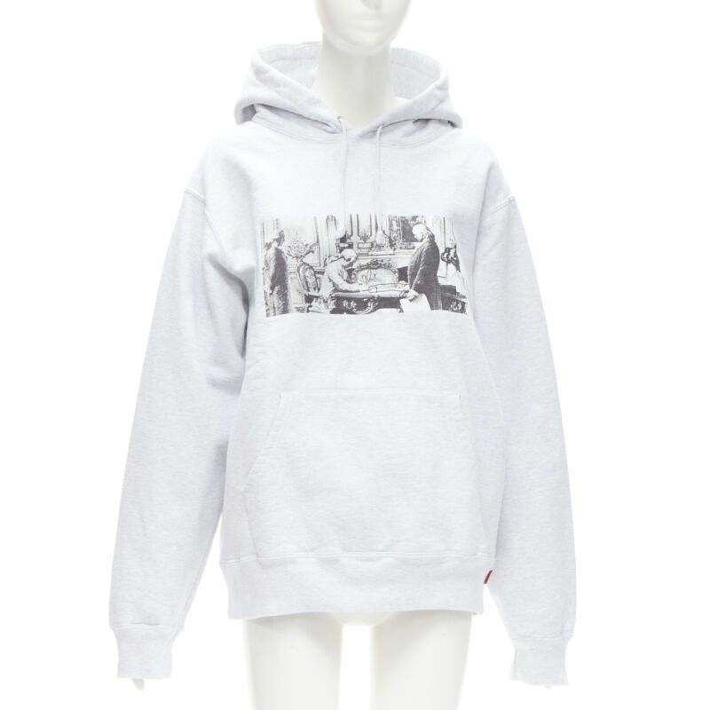 Supreme SUPREME Mike Kelley Franklin Signing Treaty of Alliance grey fleece hoodie L Size L / US 10 / IT 46 - 3 Thumbnail