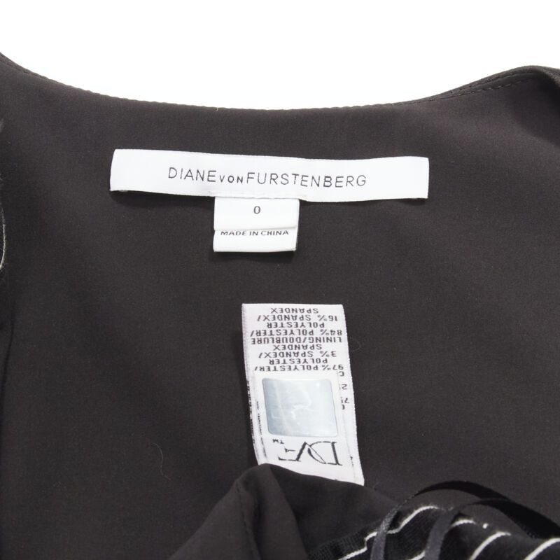 Diane von Furstenberg DIANE VON FURSTENBERG Gilet Dress black white vertical pinstripes dress US0 XS Size XS / US 0-2 / IT 36-38 - 10 Thumbnail