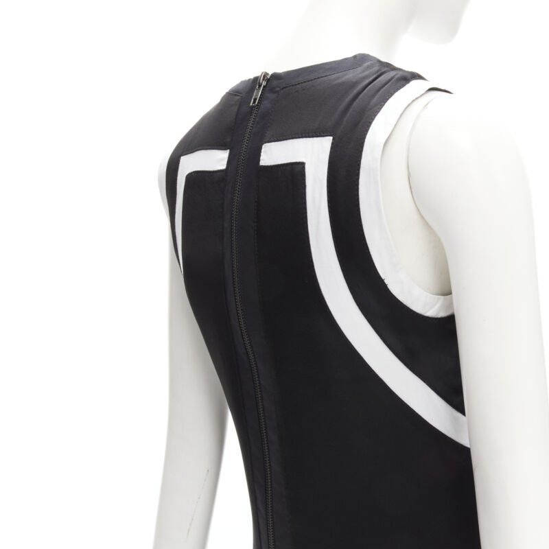 Helmut Lang HELMUT LANG black white abstract print paneled dress US0 XS Size XS / US 0-2 / IT 36-38 - 8 Thumbnail