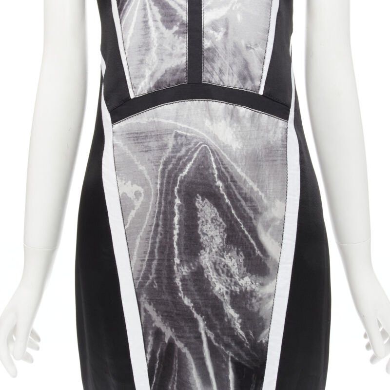 Helmut Lang HELMUT LANG black white abstract print paneled dress US0 XS Size XS / US 0-2 / IT 36-38 - 2 Thumbnail