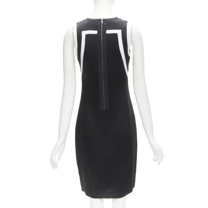 Helmut Lang HELMUT LANG black white abstract print paneled dress US0 XS Size XS / US 0-2 / IT 36-38 - 5 Thumbnail