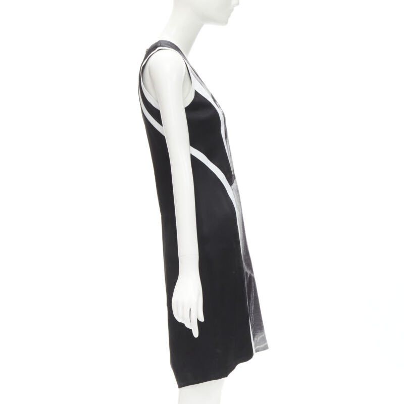Helmut Lang HELMUT LANG black white abstract print paneled dress US0 XS Size XS / US 0-2 / IT 36-38 - 4 Thumbnail