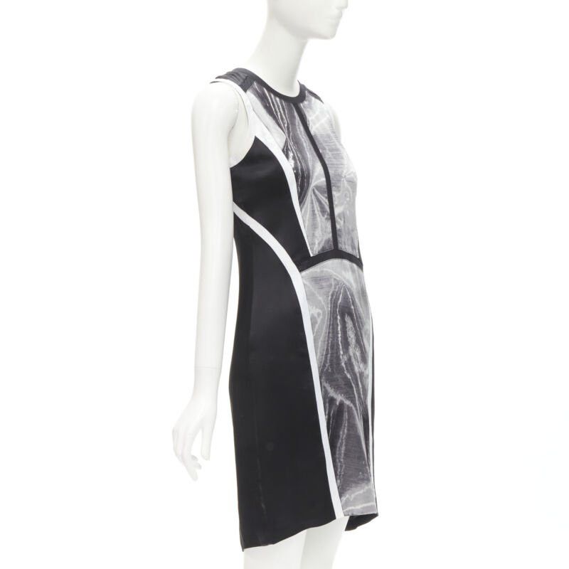 Helmut Lang HELMUT LANG black white abstract print paneled dress US0 XS Size XS / US 0-2 / IT 36-38 - 3 Thumbnail