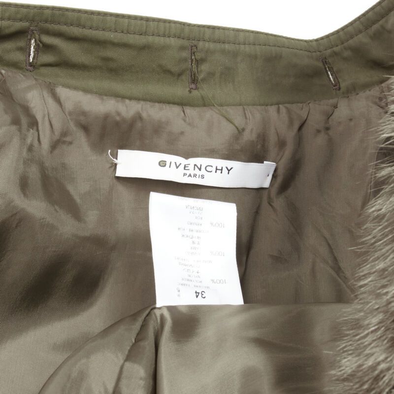 Givenchy GIVENCHY Riccardo Tisci green leather sleeve fox fur anorak coat FR34 XS Size XS / US 0-2 / IT 36-38 - 10 Thumbnail