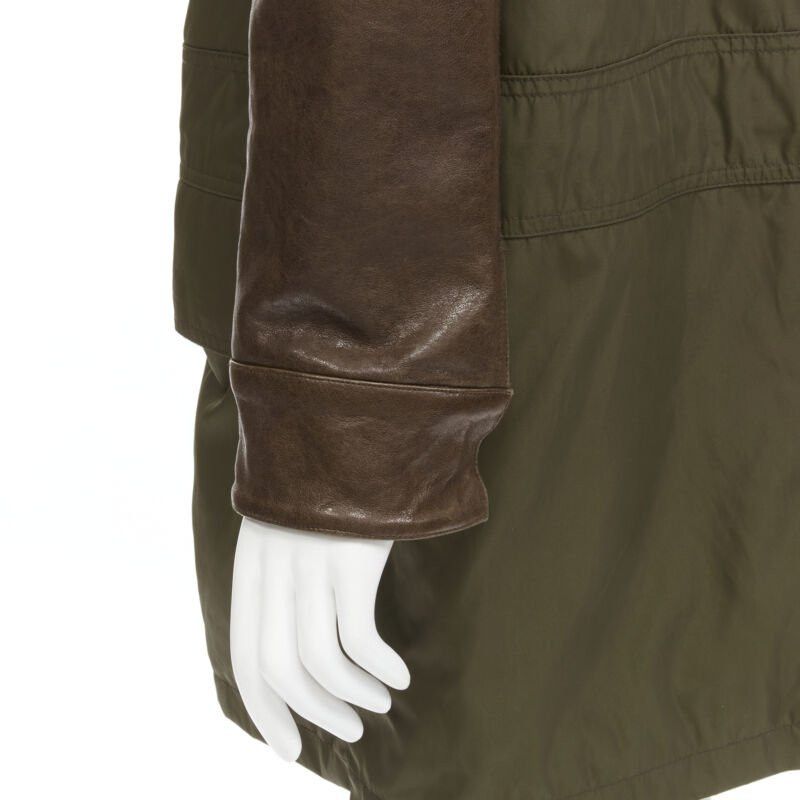 Givenchy GIVENCHY Riccardo Tisci green leather sleeve fox fur anorak coat FR34 XS Size XS / US 0-2 / IT 36-38 - 8 Thumbnail