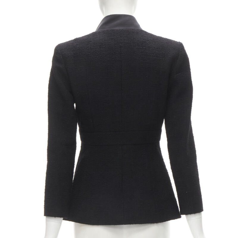 Chanel CHANEL 17C Paris Cuba lattice tweed Coco satin collar little black jacket FR36 S Size S / US 4 / IT 40 - 6 Thumbnail